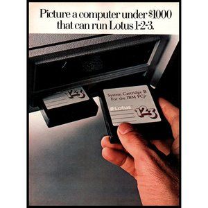 1984 IBM Personal Computer Lotus 1-2-3 Software Vintage Print Ad 80s Tech Photo